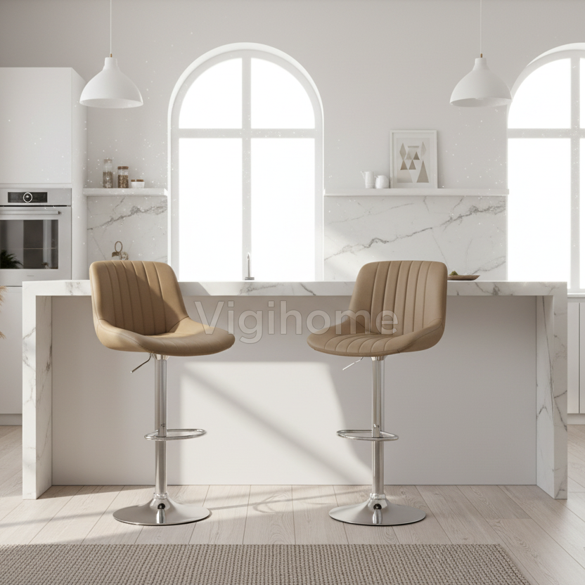 2 stools in modern kitchen