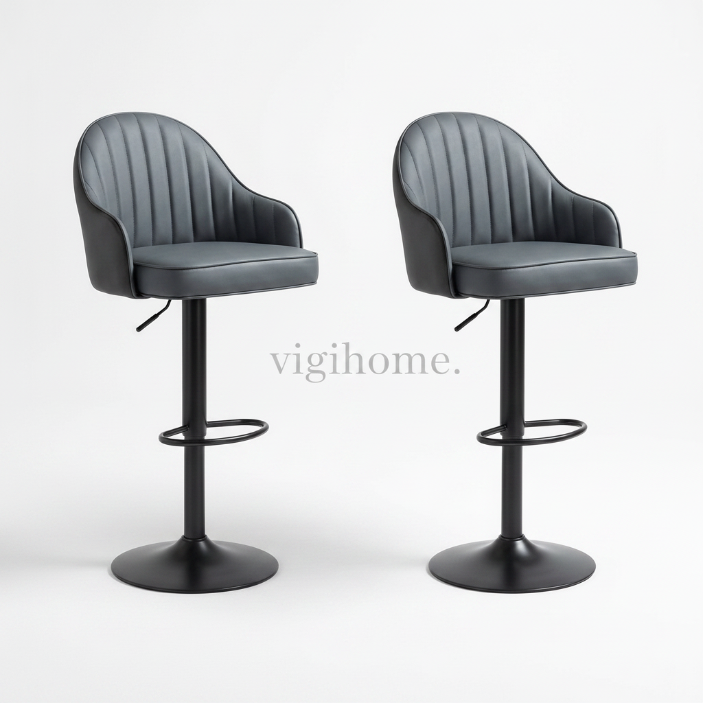 Tabouret de Bar Alpha — Simili Cuir Réglable & Rotatif