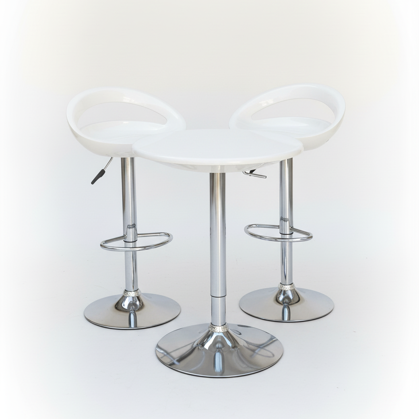 Set 2 Tabouret Scandinave avec Table rotatif à hauteur réglable