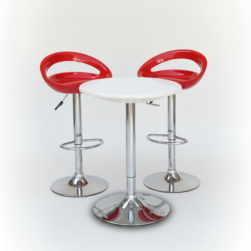 Set 2 Tabouret Scandinave avec Table rotatif à hauteur réglable