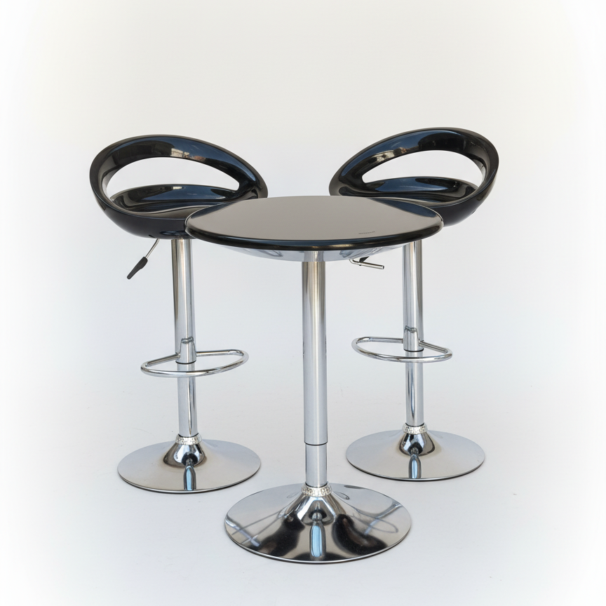 Set 2 Tabouret Scandinave avec Table rotatif à hauteur réglable