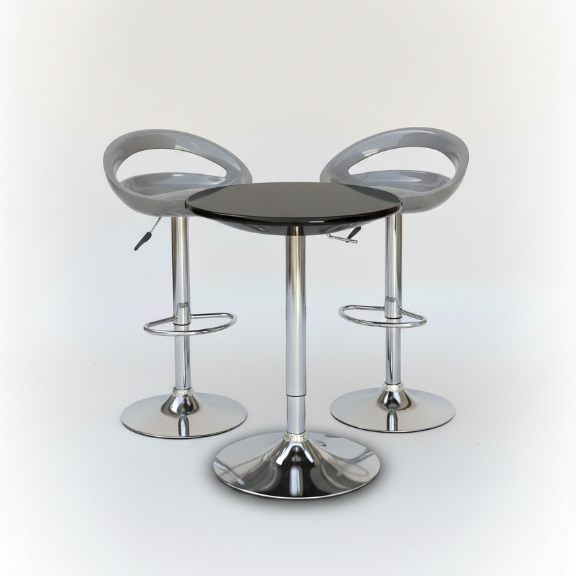 Set 2 Tabouret Scandinave avec Table rotatif à hauteur réglable