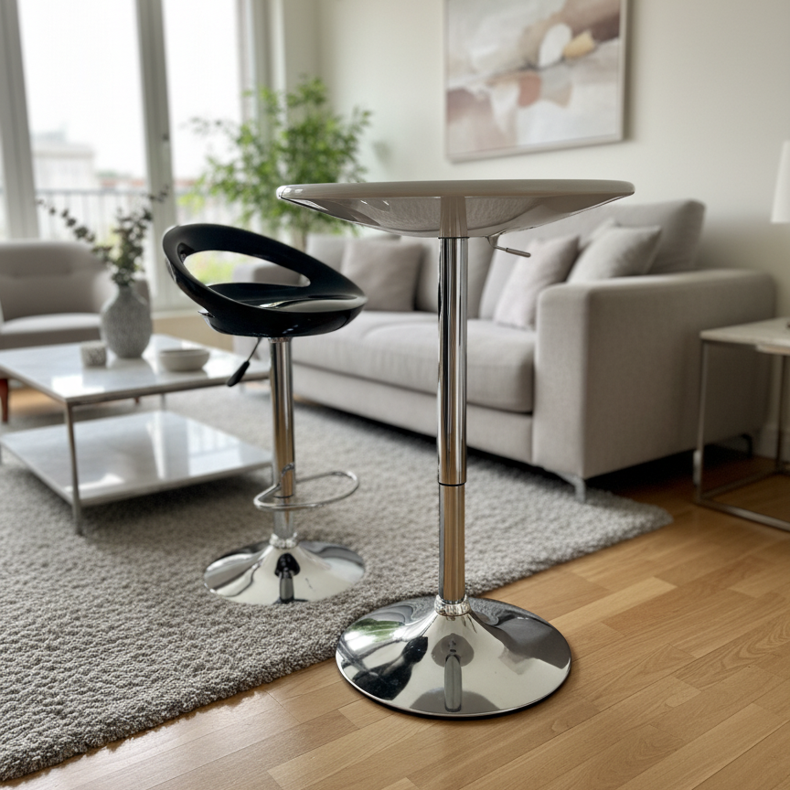 Set 2 Tabouret Scandinave avec Table rotatif à hauteur réglable