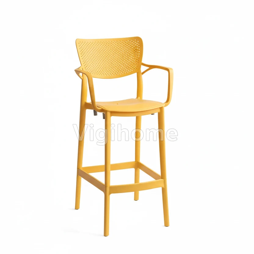 Tabouret de bar Malta empilable, plastique vierge, intérieur et extérieur