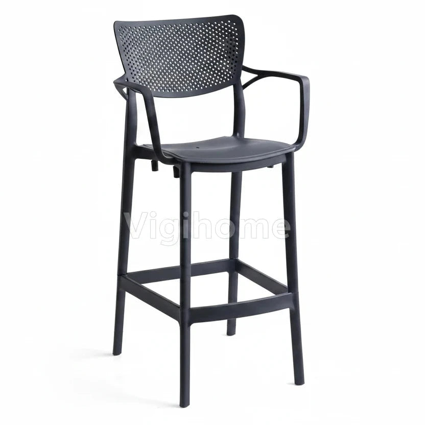 Tabouret de bar Malta avec accoudoirs en plastique vierge — design contemporain, Vigihome Maroc