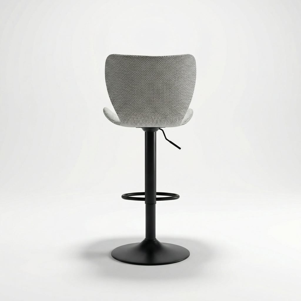 Chaise de bar Prestige Wingback marron — pied métal noir, rotation 360°