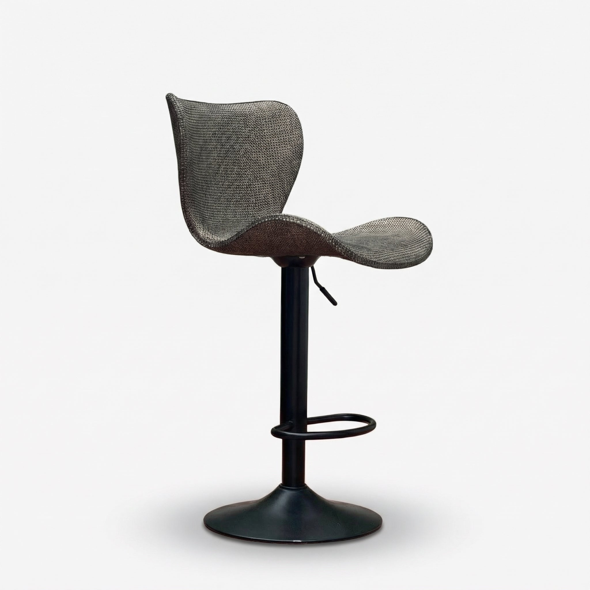 Chaise de bar Prestige Wingback marron — vue de profil, dossier ergonomique