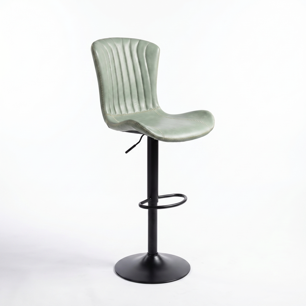 Monark Tabouret de Bar Vert Sauge — Simili Cuir Réglable & Rotatif