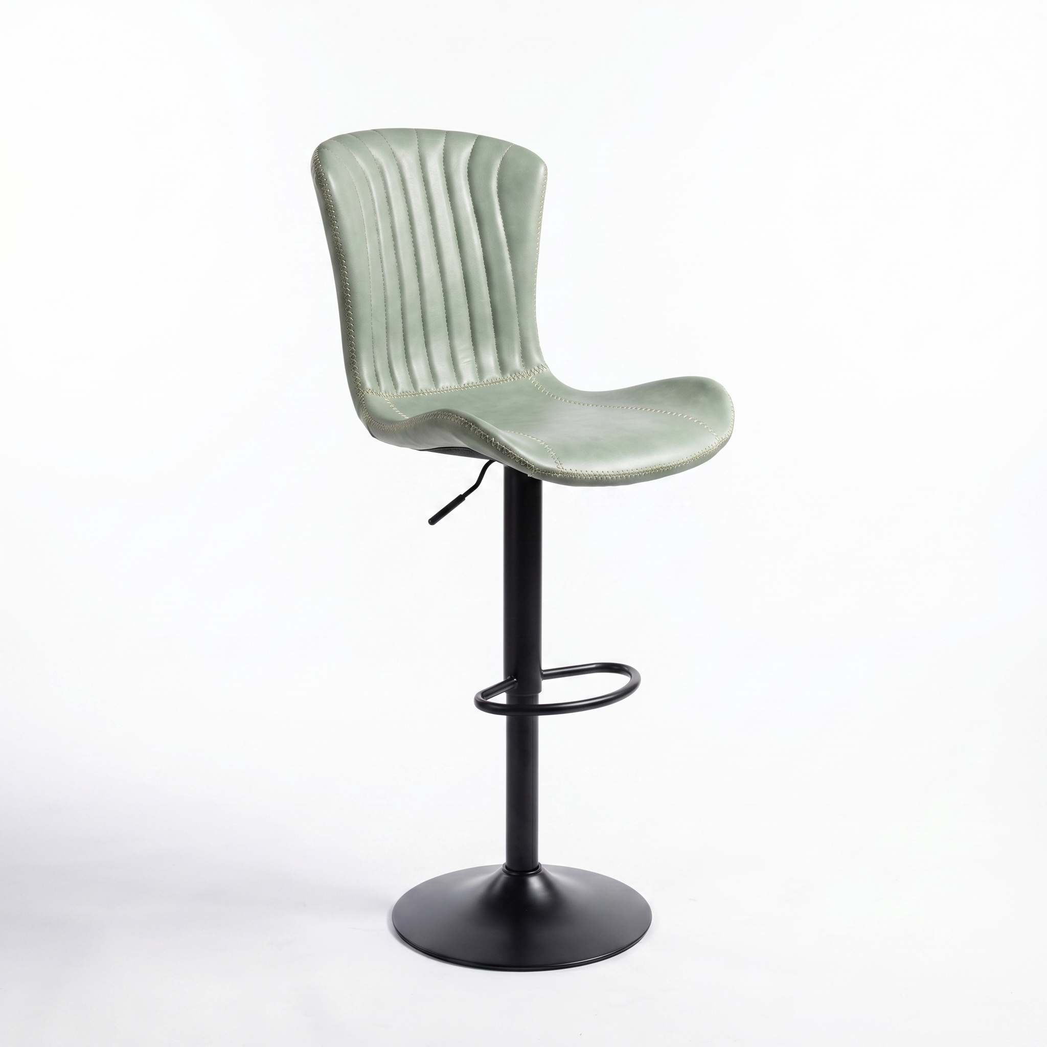 Monark Tabouret de Bar Vert Sauge — Simili Cuir Réglable & Rotatif