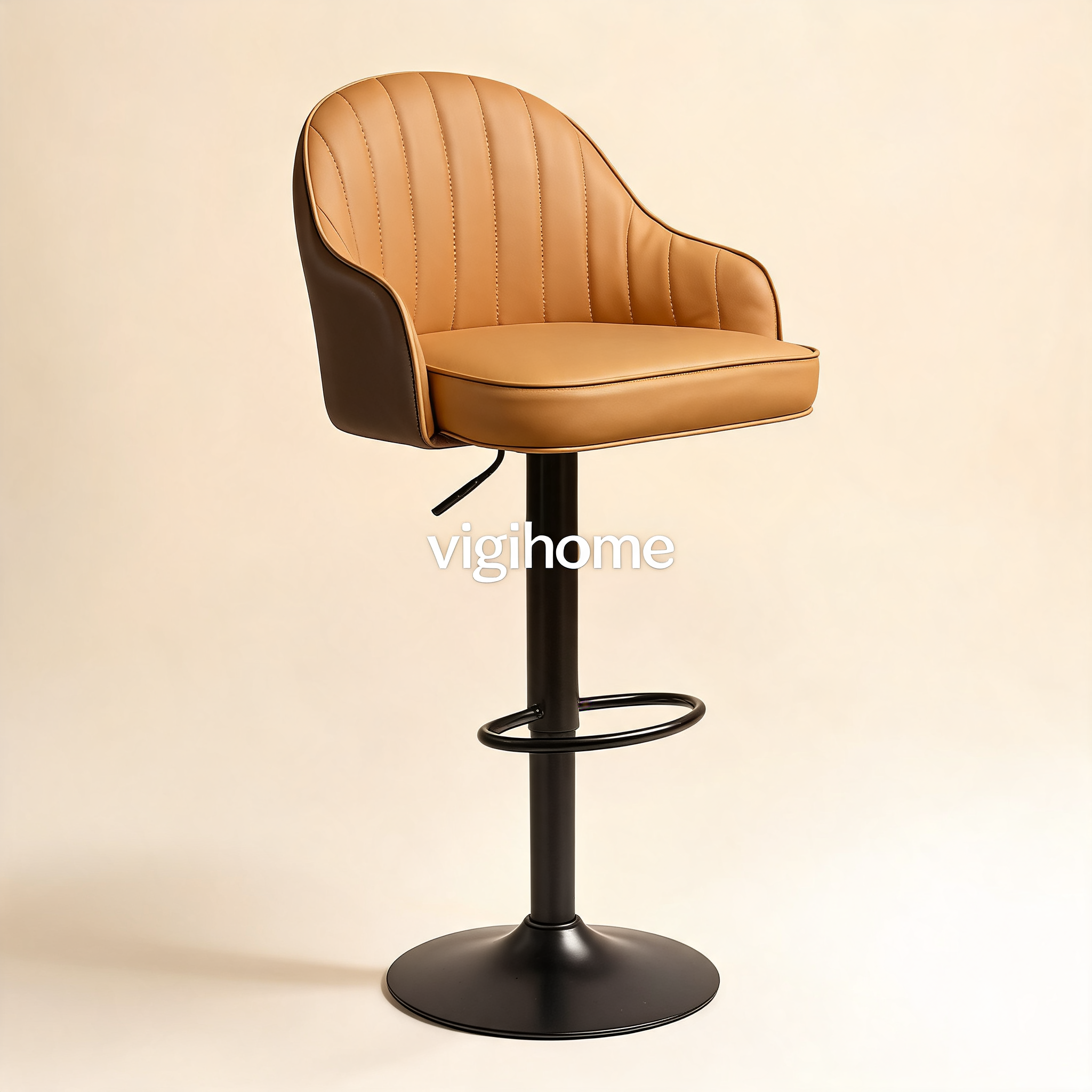Tabouret de Bar Alpha — Simili Cuir Réglable & Rotatif