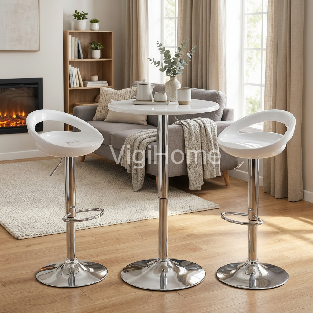 Set bar scandinave blancs — design épuré, finition mate