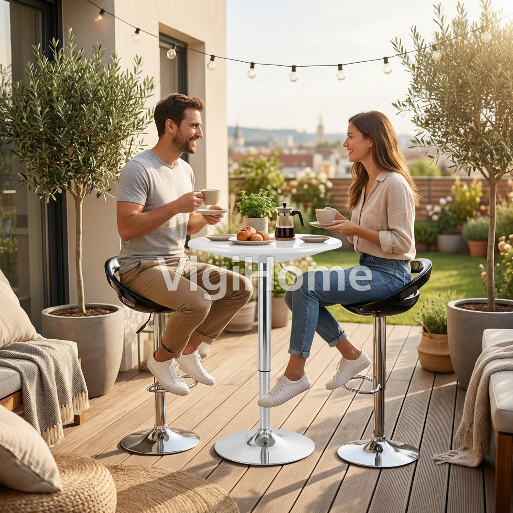 Set bar scandinave en terrasse — usage extérieur, ambiance conviviale