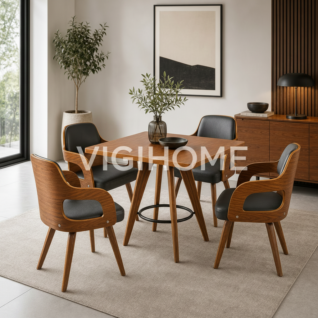 Pack salle à manger complet : 4 chaises + table en bois massif