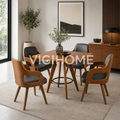 Pack salle à manger complet : 4 chaises + table en bois massif