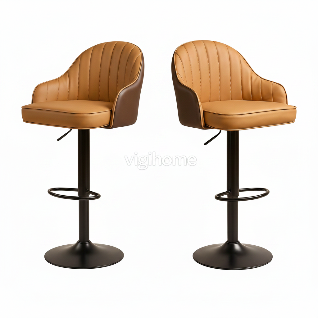 Tabouret de Bar Alpha — Simili Cuir Réglable & Rotatif