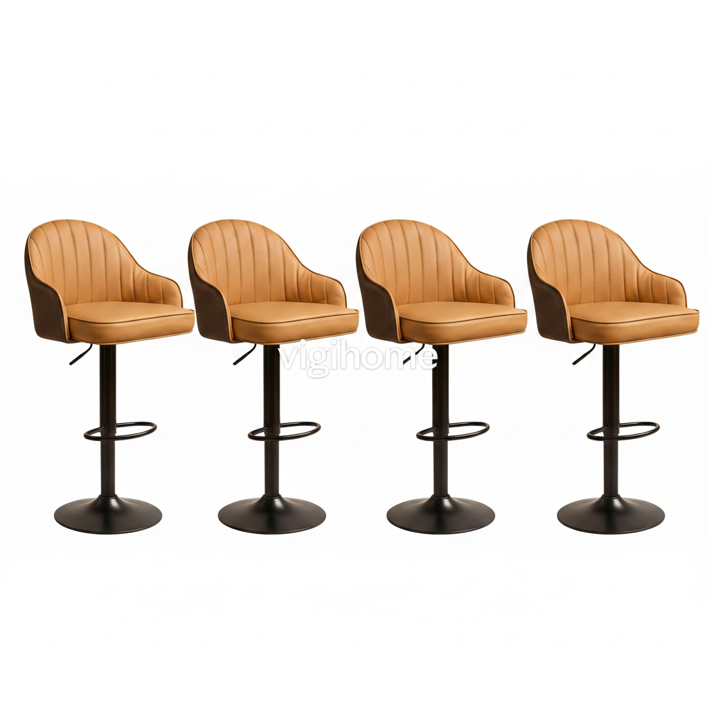 Tabouret de Bar Alpha — Simili Cuir Réglable & Rotatif