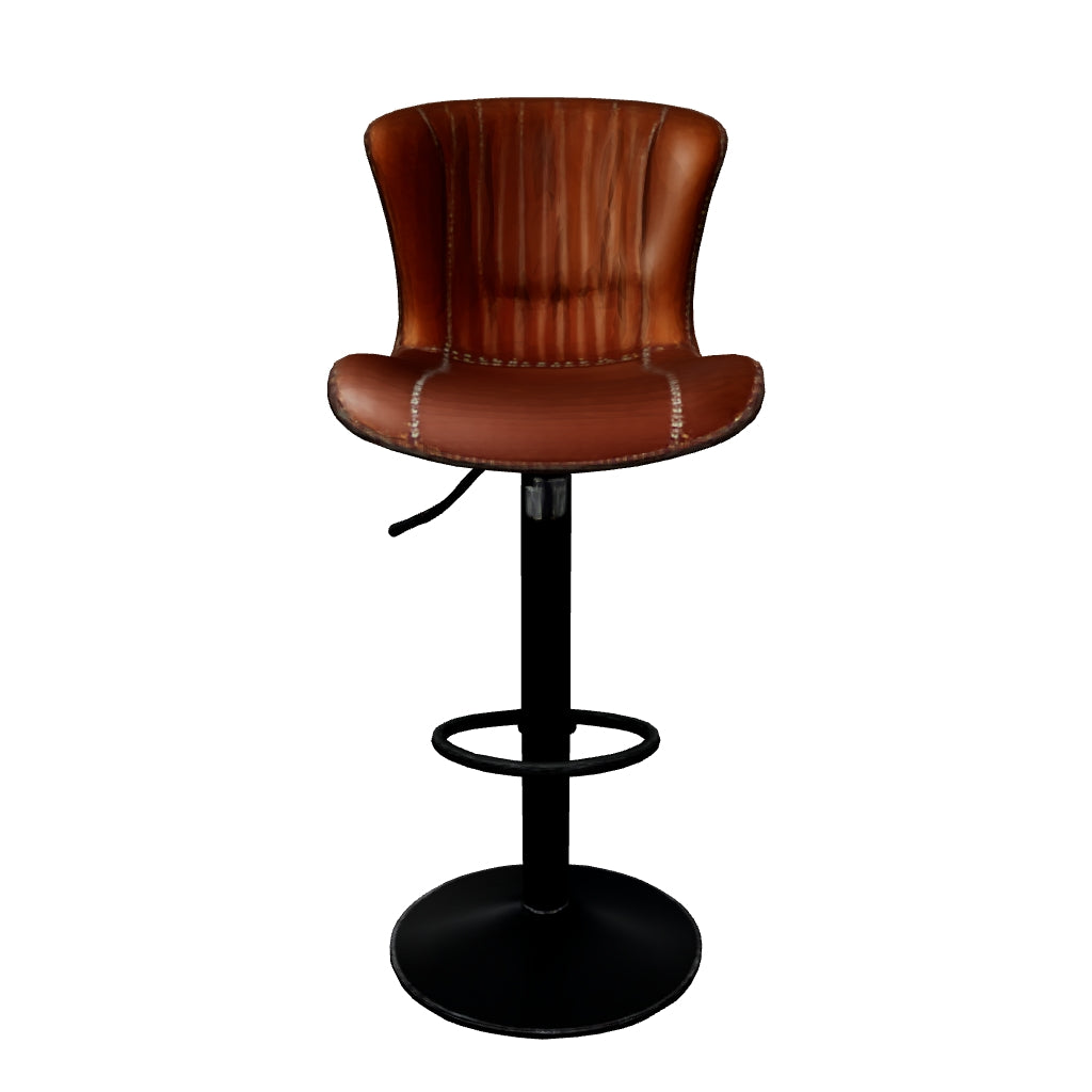 Monark Tabouret de Bar Réglable avec Dossier – Cuir PU, Pied Métal Noir