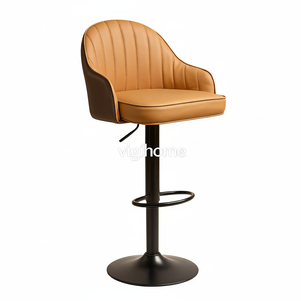 Tabouret de Bar Alpha — Simili Cuir Réglable & Rotatif